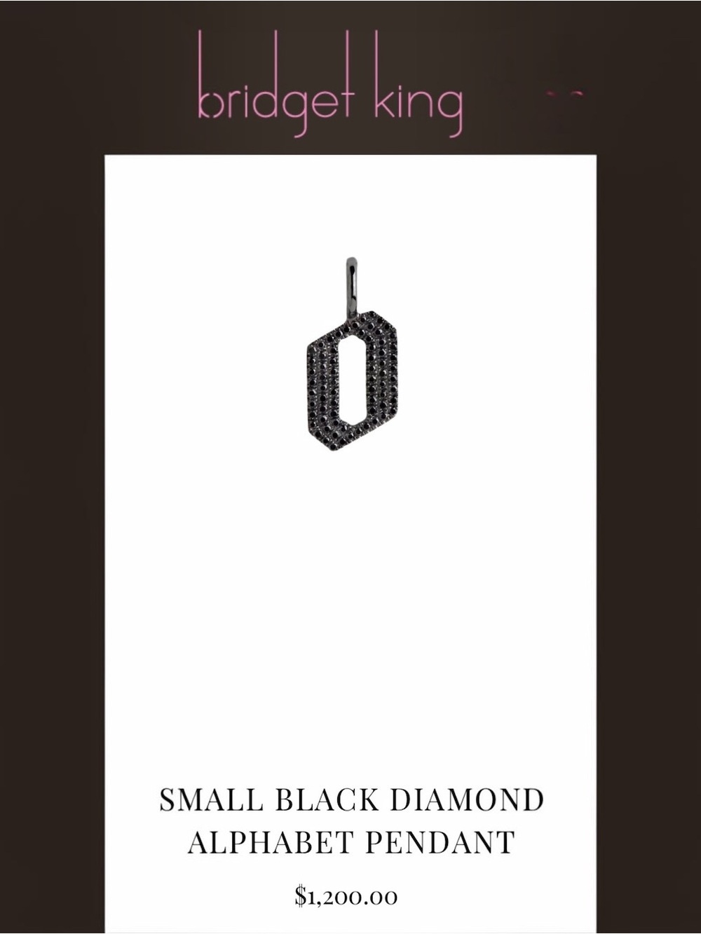 Black Diamond Pavé ‘O’ Pendant